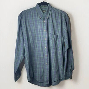Johnathan Stewart Medium Mens Long Sleeve Plaid, Buttons Down, Stripe, VTG Blue
